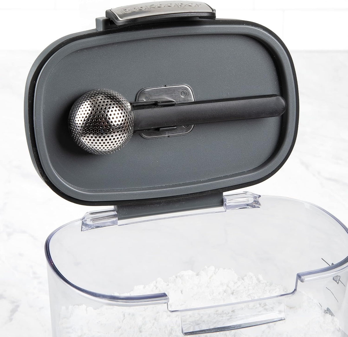ProKeeper+ Clear Plastic Airtight Food Baker's Kitchen Storage Organization Container Canister Set with Magnetic Accessories, 2- Piece Set (Grain 2.5-Quart)