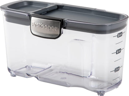 ProKeeper+ Clear Plastic Airtight Food Baker's Kitchen Storage Organization Container Canister Set with Magnetic Accessories, 2- Piece Set (Grain 2.5-Quart)