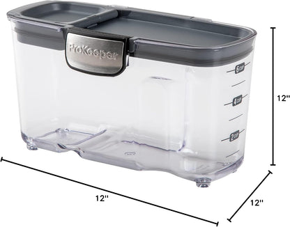 ProKeeper+ Clear Plastic Airtight Food Baker's Kitchen Storage Organization Container Canister Set with Magnetic Accessories, 2- Piece Set (Grain 2.5-Quart)