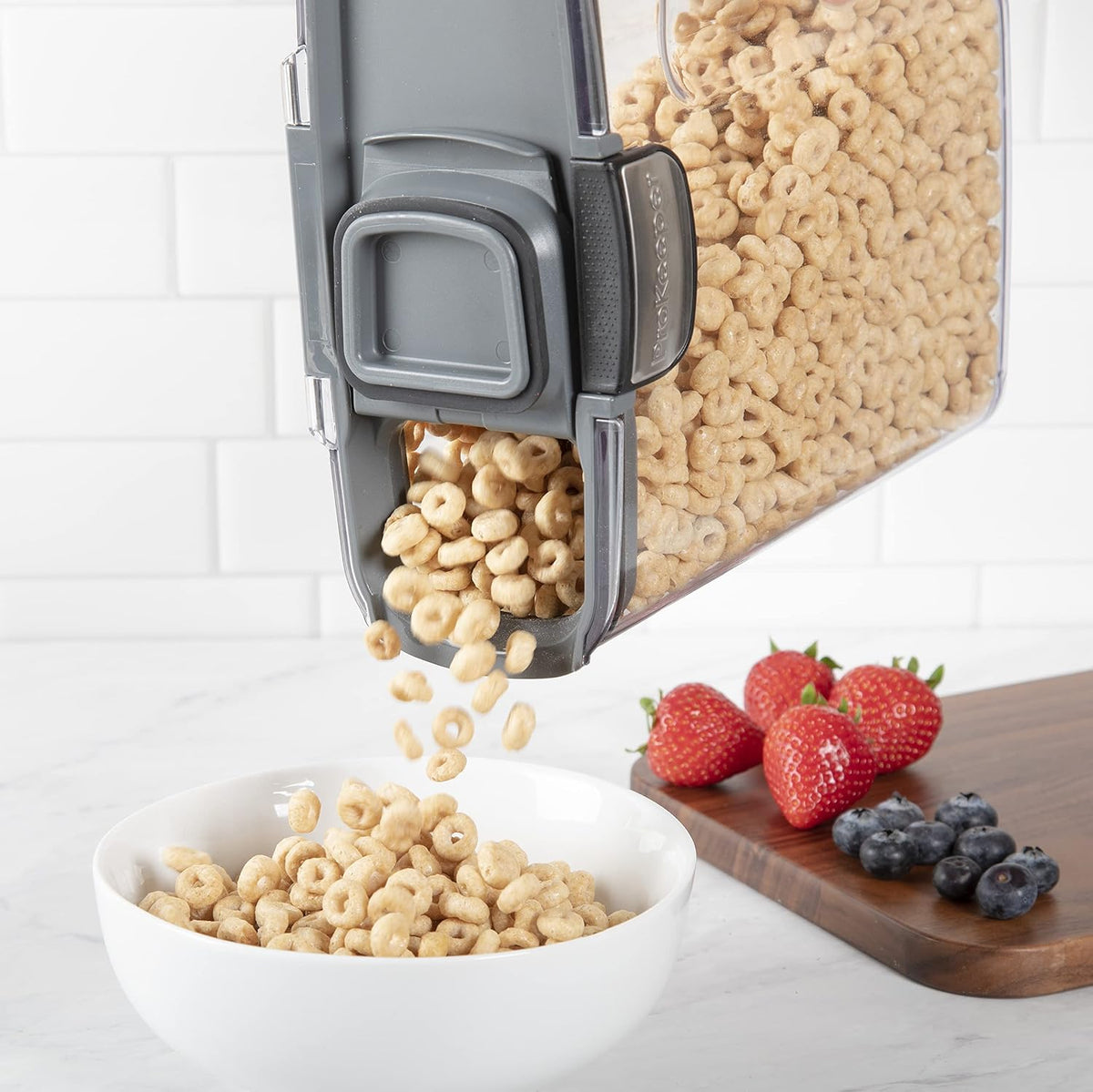 ProKeeper+ Clear Plastic Airtight Food Baker's Kitchen Storage Organization Container Canister Set with Magnetic Accessories, 2- Piece Set (Grain 2.5-Quart)