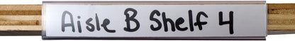Shelf Clip Label Holder | 0.875" x 6" Clear Plastic, for .75" Thick Shelves, 10 Holders/Pack