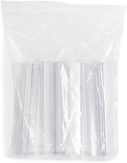 Shelf Clip Label Holder | 0.875" x 6" Clear Plastic, for .75" Thick Shelves, 10 Holders/Pack