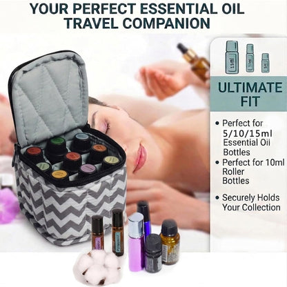 9 Bottles Essential Oil Carrying Case with Thick Foam Protection, Portable and Shockproof Organizer for 5ml to 10ml,15ml Bottles, Nail Polish, Roller Balls and Travel (Aqua Green)