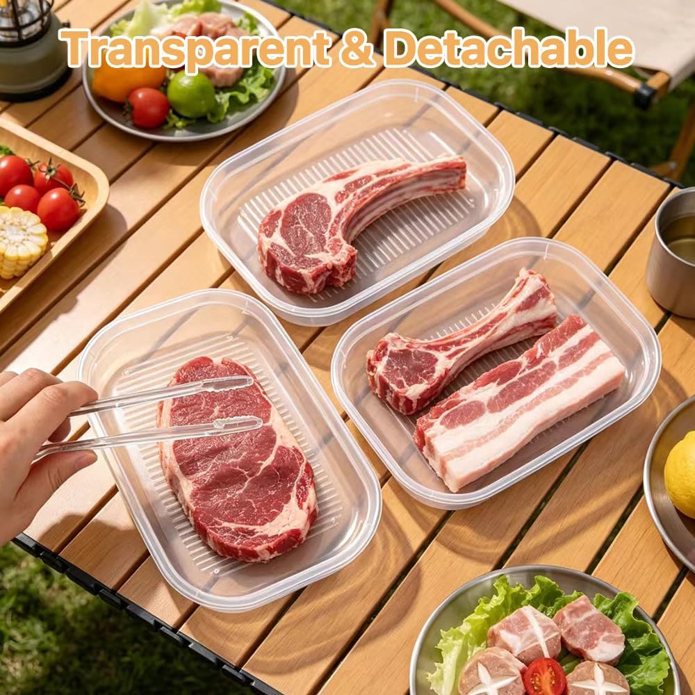 4 Layers Deli Meat Container for Fridge with Airtight Lid Clip