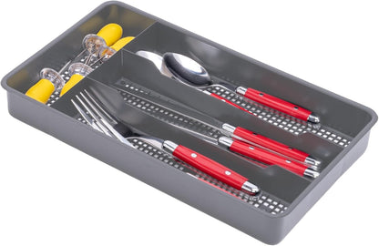 Small Utensil Silverware Kitchen Drawer Organizer, Black
