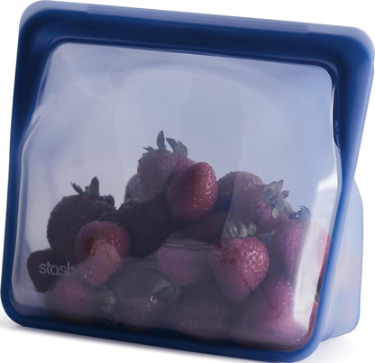 Reusable Silicone Food Storage Bag, Stand-Up Mid, Clear, 56 oz