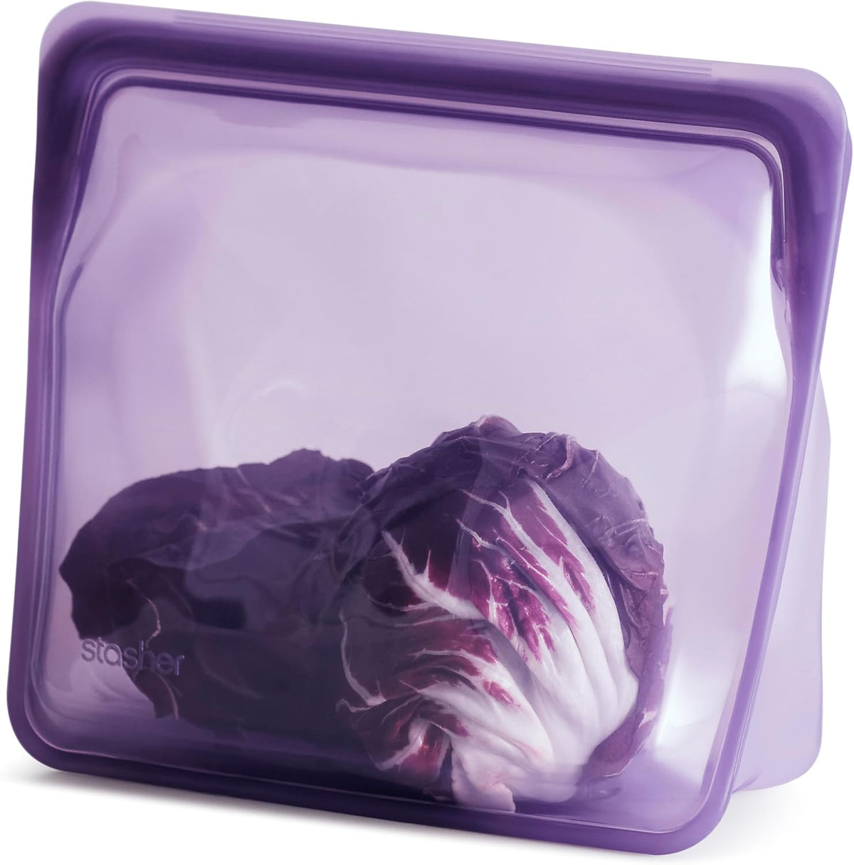 Reusable Silicone Food Storage Bag, Stand-Up Mid, Clear, 56 oz