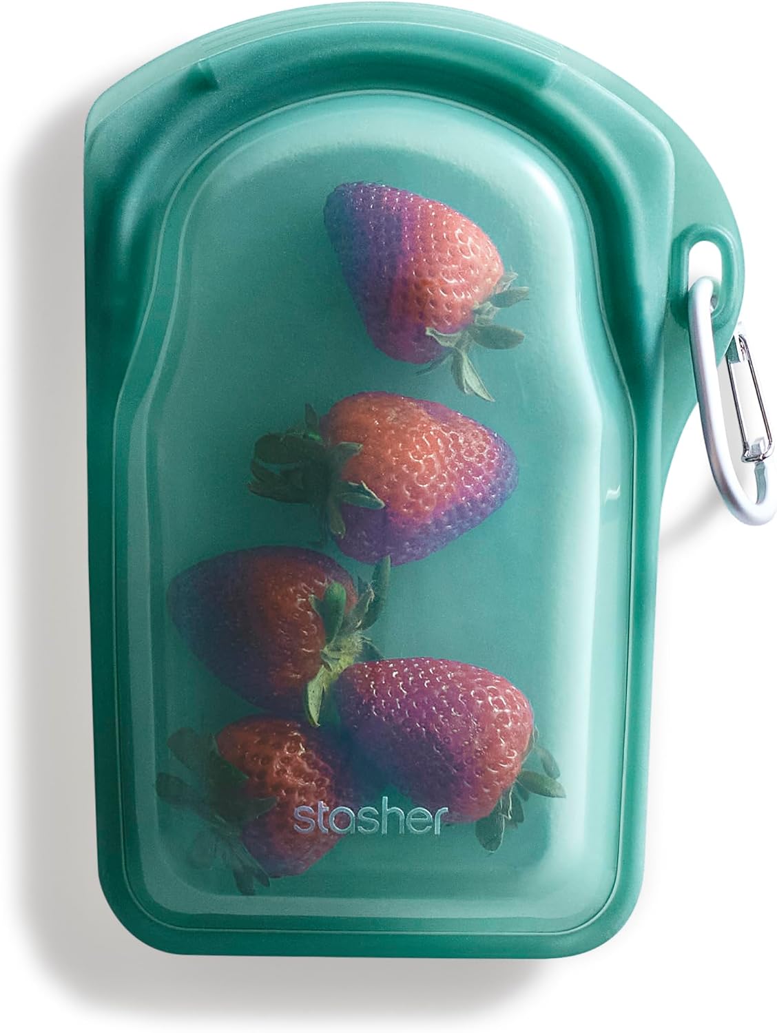 Reusable Silicone Food Storage Bag, Stand-Up Mid, Clear, 56 oz