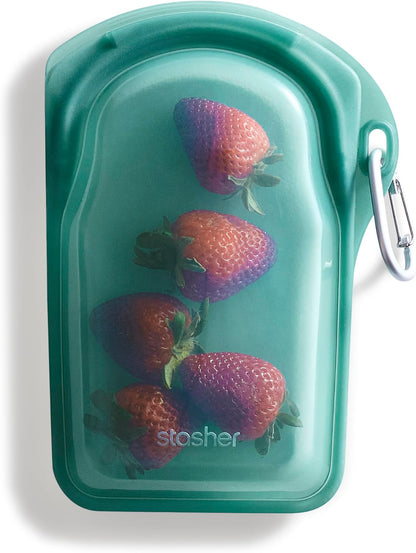 Reusable Silicone Food Storage Bag, Stand-Up Mid, Clear, 56 oz