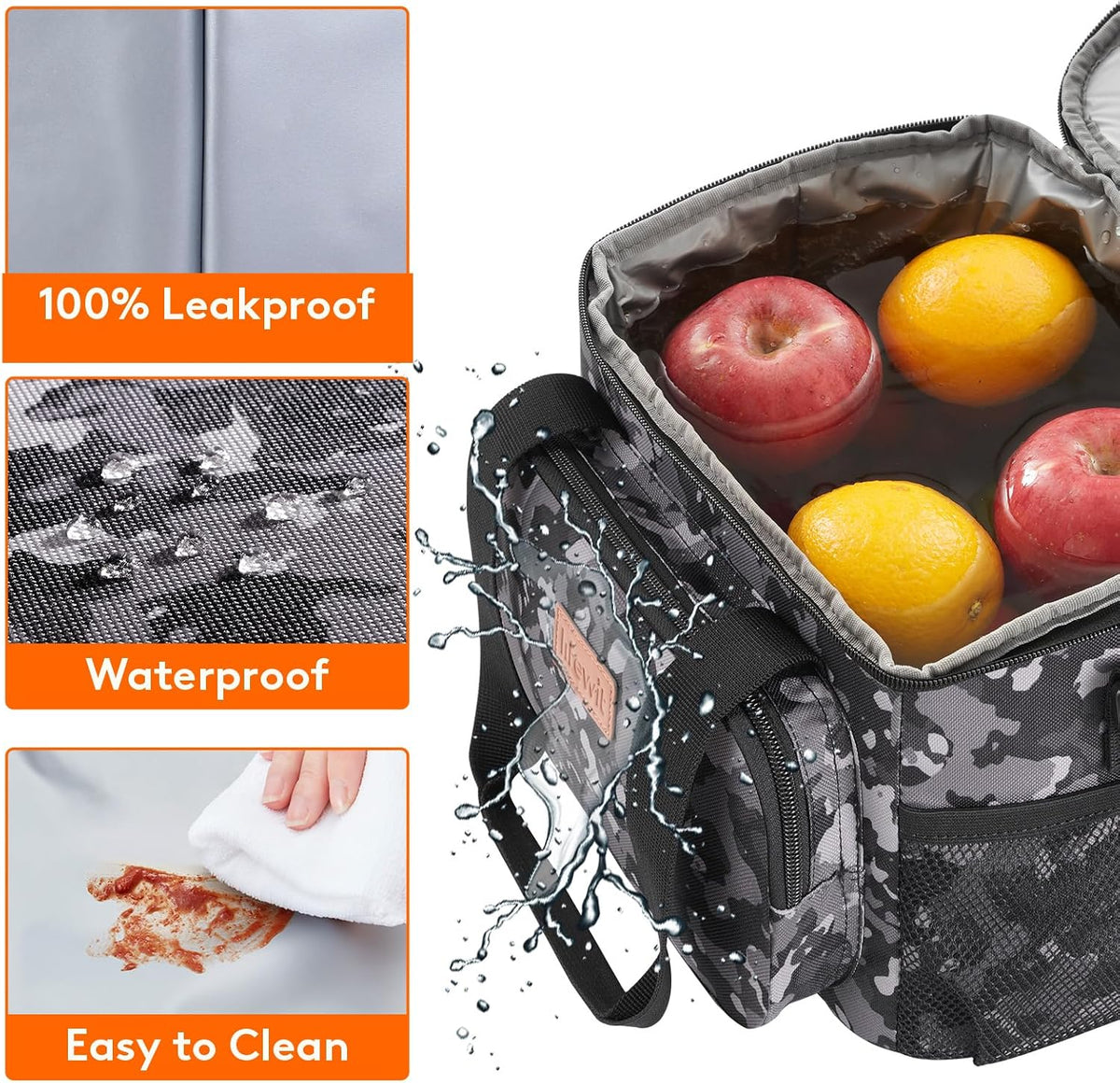 Medium Lunch Bag, Insulated Lunch Box, Soft Cooler Cooling Tote for Adult Men Women, Black 12-Can (9L)