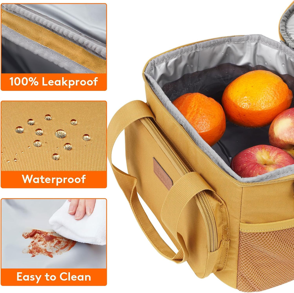Medium Lunch Bag, Insulated Lunch Box, Soft Cooler Cooling Tote for Adult Men Women, Black 12-Can (9L)
