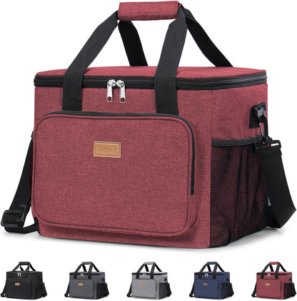 Medium Lunch Bag, Insulated Lunch Box, Soft Cooler Cooling Tote for Adult Men Women, Black 12-Can (9L)