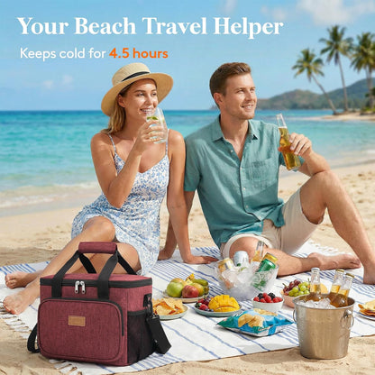 Medium Lunch Bag, Insulated Lunch Box, Soft Cooler Cooling Tote for Adult Men Women, Black 12-Can (9L)