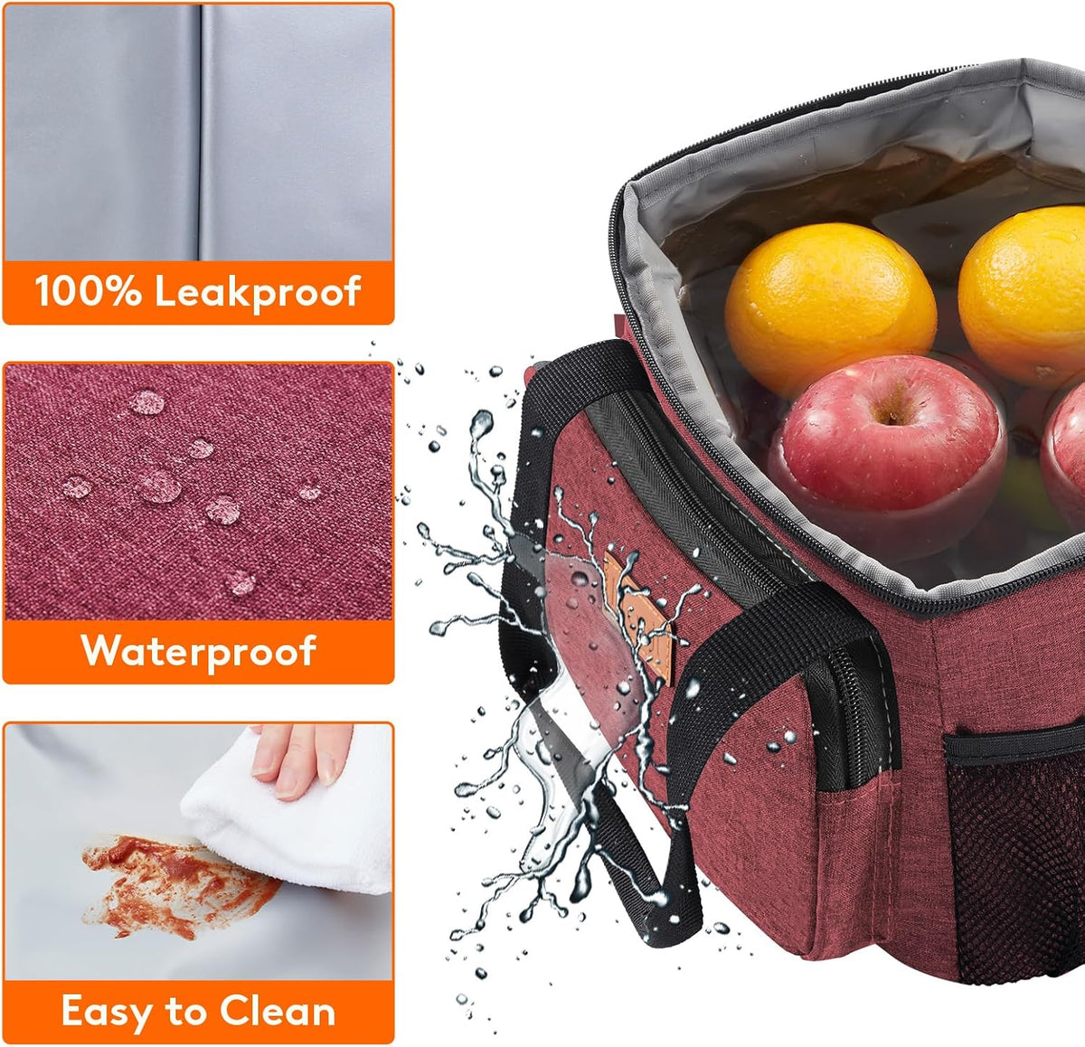 Medium Lunch Bag, Insulated Lunch Box, Soft Cooler Cooling Tote for Adult Men Women, Black 12-Can (9L)