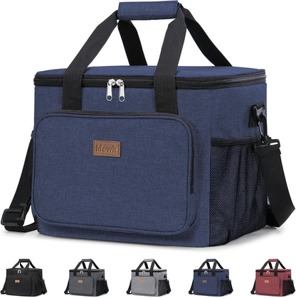 Medium Lunch Bag, Insulated Lunch Box, Soft Cooler Cooling Tote for Adult Men Women, Black 12-Can (9L)