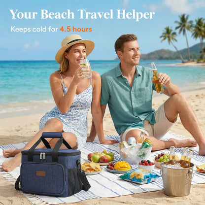 Medium Lunch Bag, Insulated Lunch Box, Soft Cooler Cooling Tote for Adult Men Women, Black 12-Can (9L)