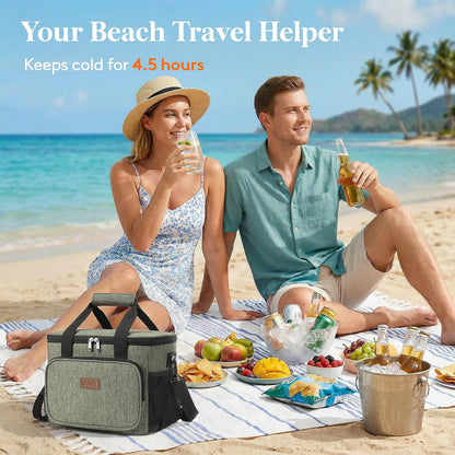 Medium Lunch Bag, Insulated Lunch Box, Soft Cooler Cooling Tote for Adult Men Women, Black 12-Can (9L)