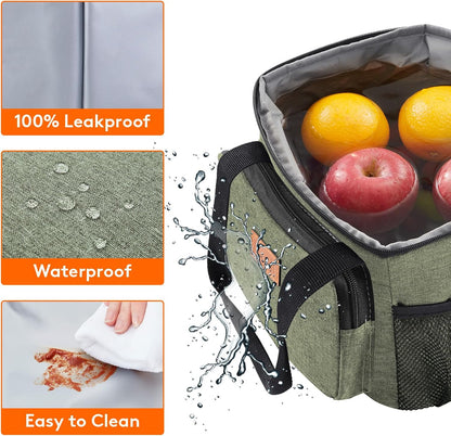 Medium Lunch Bag, Insulated Lunch Box, Soft Cooler Cooling Tote for Adult Men Women, Black 12-Can (9L)