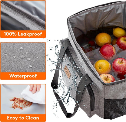 Medium Lunch Bag, Insulated Lunch Box, Soft Cooler Cooling Tote for Adult Men Women, Black 12-Can (9L)