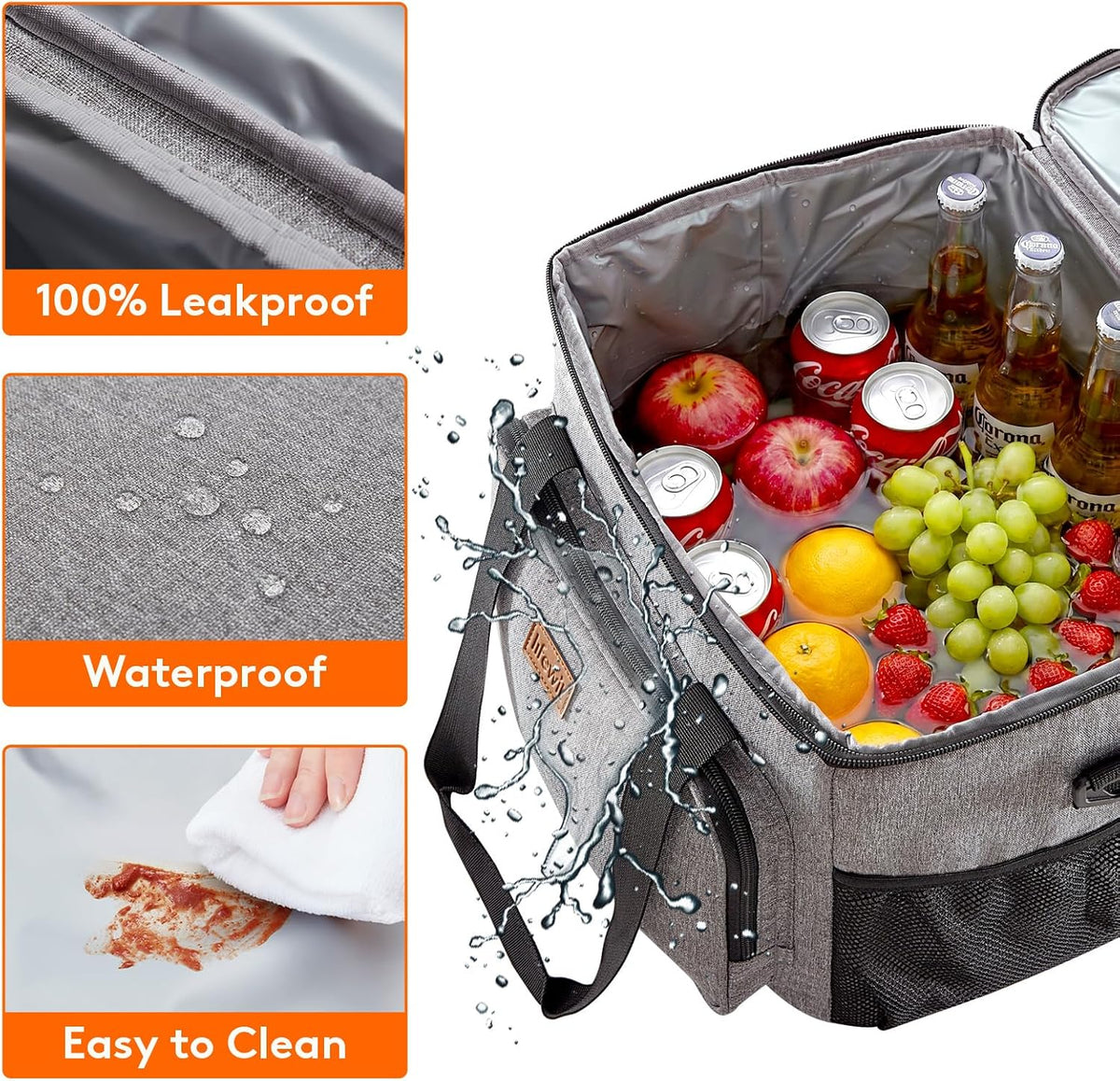 Medium Lunch Bag, Insulated Lunch Box, Soft Cooler Cooling Tote for Adult Men Women, Black 12-Can (9L)