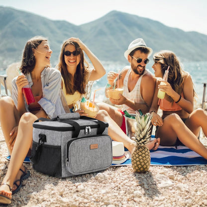 Medium Lunch Bag, Insulated Lunch Box, Soft Cooler Cooling Tote for Adult Men Women, Black 12-Can (9L)
