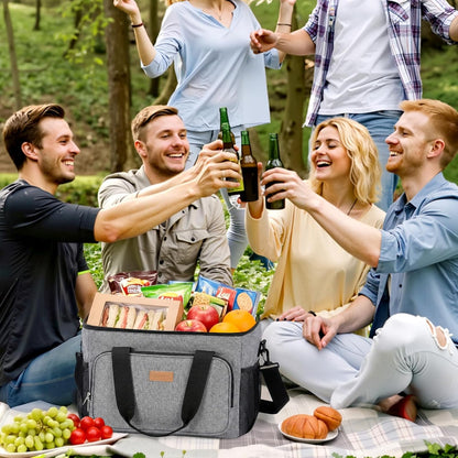 Medium Lunch Bag, Insulated Lunch Box, Soft Cooler Cooling Tote for Adult Men Women, Black 12-Can (9L)