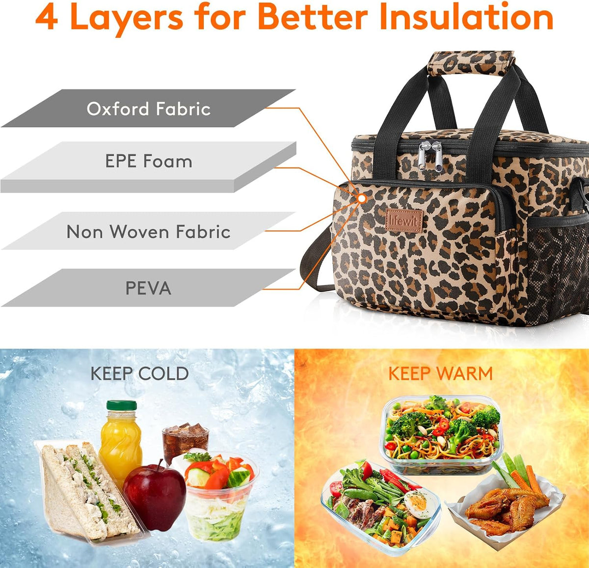 Medium Lunch Bag, Insulated Lunch Box, Soft Cooler Cooling Tote for Adult Men Women, Black 12-Can (9L)