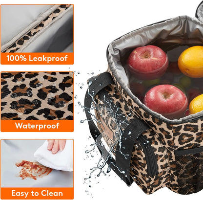 Medium Lunch Bag, Insulated Lunch Box, Soft Cooler Cooling Tote for Adult Men Women, Black 12-Can (9L)
