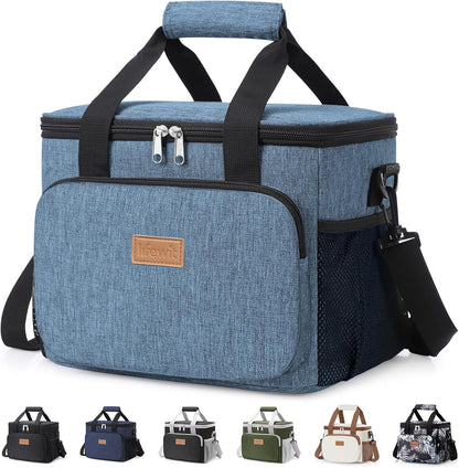 Medium Lunch Bag, Insulated Lunch Box, Soft Cooler Cooling Tote for Adult Men Women, Black 12-Can (9L)