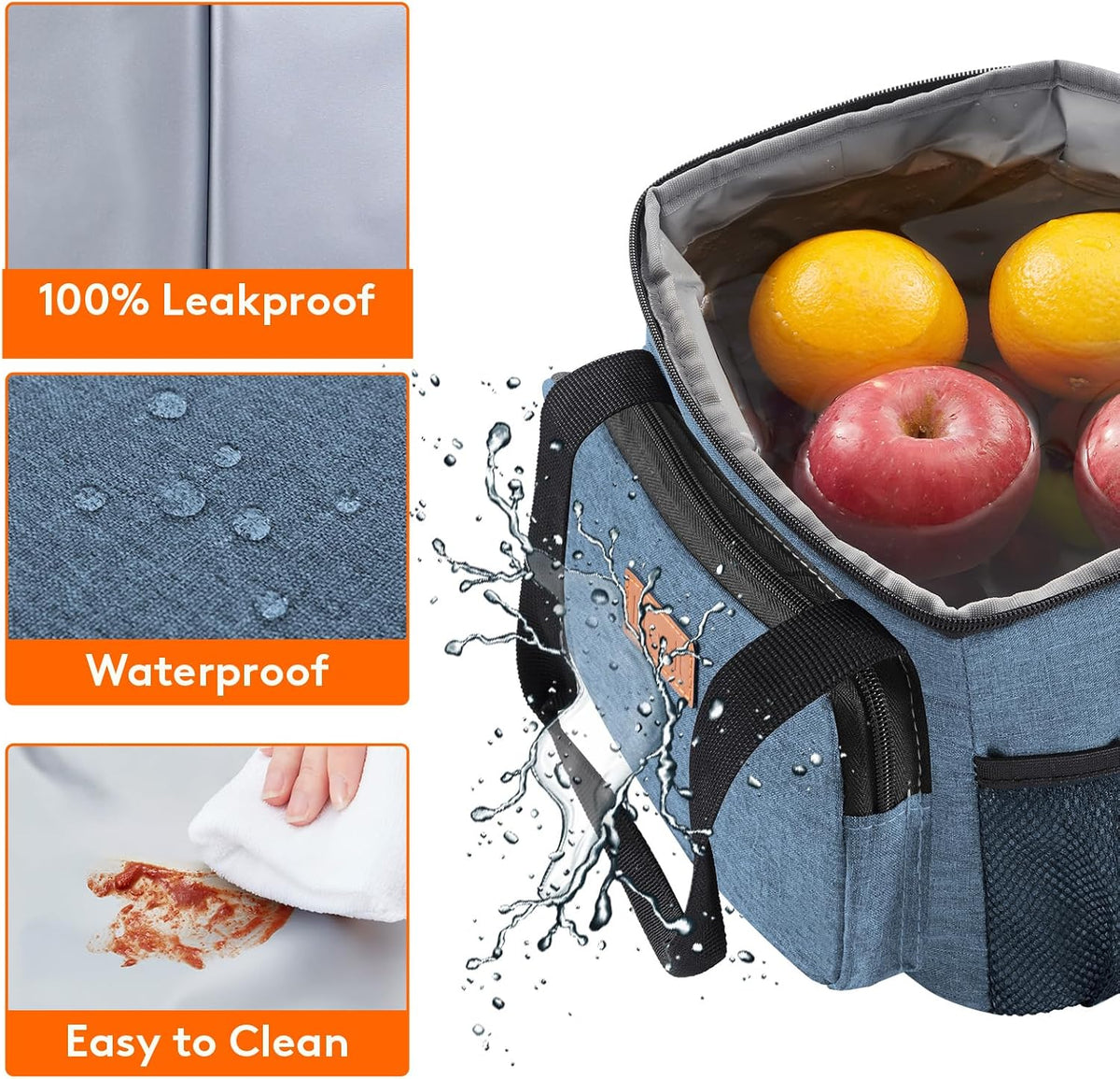 Medium Lunch Bag, Insulated Lunch Box, Soft Cooler Cooling Tote for Adult Men Women, Black 12-Can (9L)