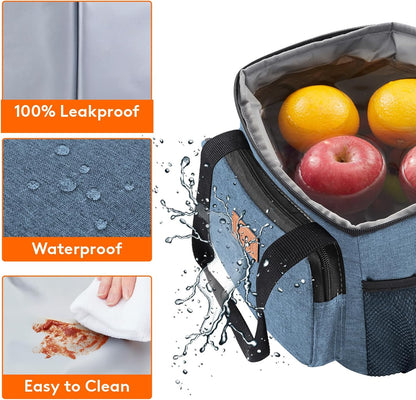 Medium Lunch Bag, Insulated Lunch Box, Soft Cooler Cooling Tote for Adult Men Women, Black 12-Can (9L)