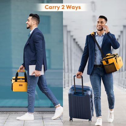 Medium Lunch Bag, Insulated Lunch Box, Soft Cooler Cooling Tote for Adult Men Women, Black 12-Can (9L)