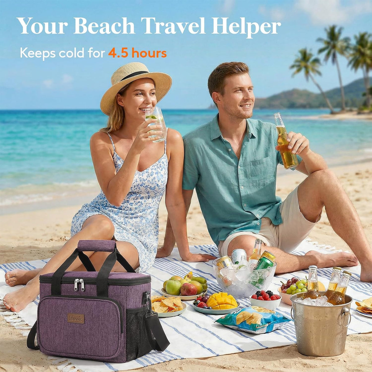 Medium Lunch Bag, Insulated Lunch Box, Soft Cooler Cooling Tote for Adult Men Women, Black 12-Can (9L)