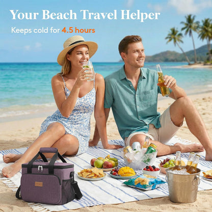 Medium Lunch Bag, Insulated Lunch Box, Soft Cooler Cooling Tote for Adult Men Women, Black 12-Can (9L)