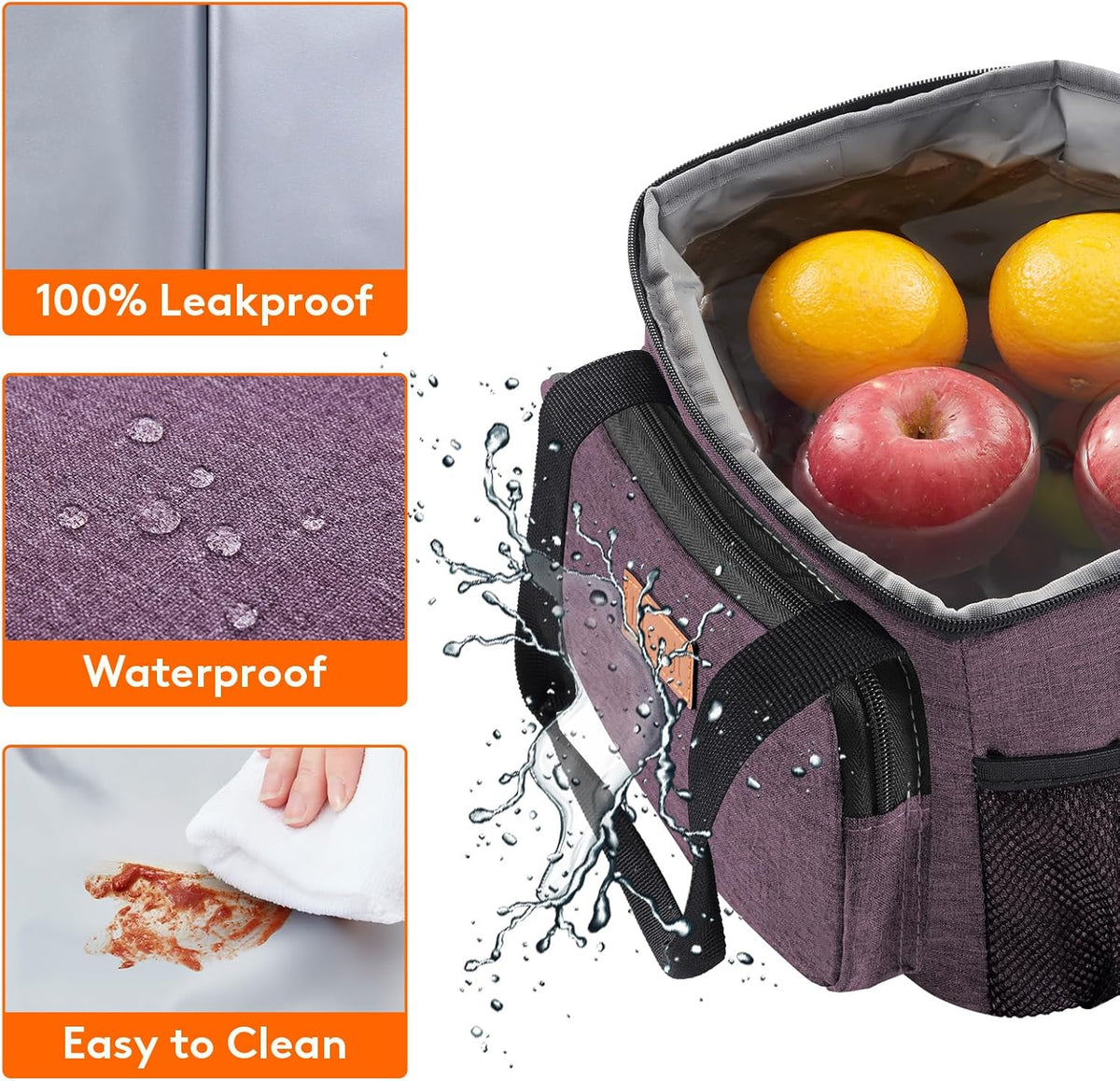 Medium Lunch Bag, Insulated Lunch Box, Soft Cooler Cooling Tote for Adult Men Women, Black 12-Can (9L)