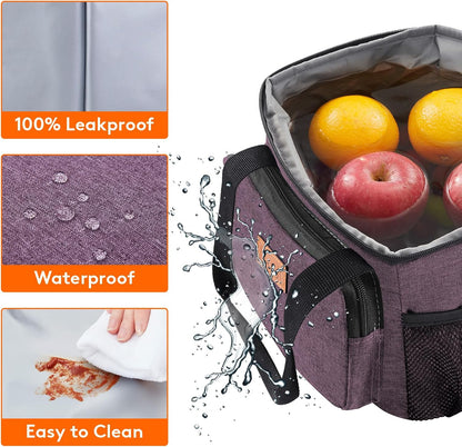 Medium Lunch Bag, Insulated Lunch Box, Soft Cooler Cooling Tote for Adult Men Women, Black 12-Can (9L)