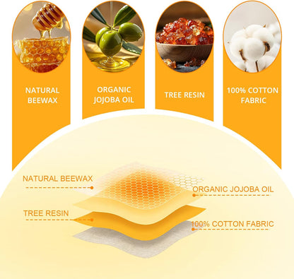 Reusable Beeswax Food Wrap Roll, 13x39 Inches Cut-to-Size Beeswax Paper for Bread, Sustainable Eco Friendly Cotton Food Storage Wraps for Cheese, Fruit, Veggies, Washable Plastic Free