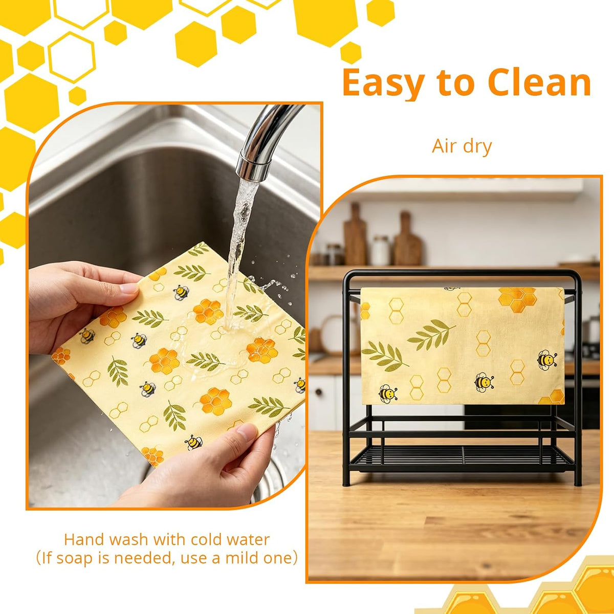 Reusable Beeswax Food Wrap Roll, 13x39 Inches Cut-to-Size Beeswax Paper for Bread, Sustainable Eco Friendly Cotton Food Storage Wraps for Cheese, Fruit, Veggies, Washable Plastic Free