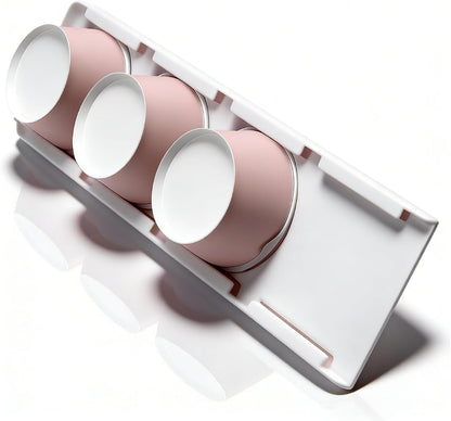 Yogurt Organizer for Fridge, Yogurt Holder for Refrigerator Yogurt Fridge Slider Peel and Stick Slider Shelf for 4 Yogurts of 3.75 Inch, 1 Pc