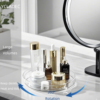 Lazy Susan 11.5" Inch Turntable Organizer Organization Storage Container Bins Spice Rack Cabinet Rotating Condiment for Pantry Countertop Kitchen Vanity Bathroom Jewelry Holder Clear