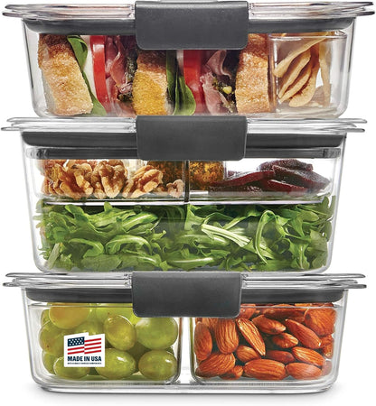 Brilliance Food Storage Containers, Set of 5, BPA-Free, Leak-Proof, Clear