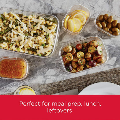 Brilliance Food Storage Containers, Set of 5, BPA-Free, Leak-Proof, Clear