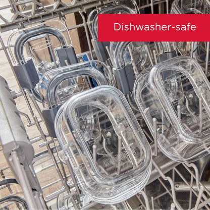 Brilliance Food Storage Containers, Set of 5, BPA-Free, Leak-Proof, Clear