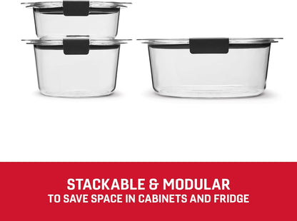 Brilliance Food Storage Containers, Set of 5, BPA-Free, Leak-Proof, Clear
