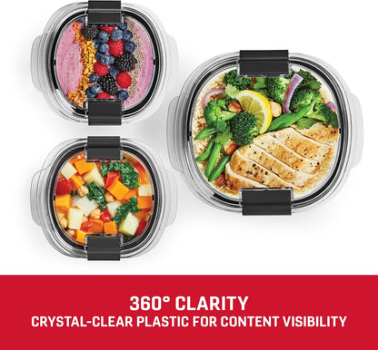 Brilliance Food Storage Containers, Set of 5, BPA-Free, Leak-Proof, Clear