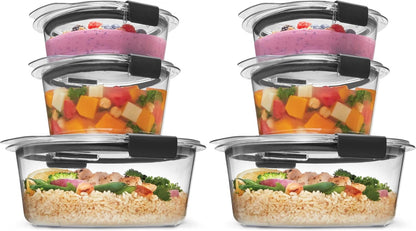 Brilliance Food Storage Containers, Set of 5, BPA-Free, Leak-Proof, Clear