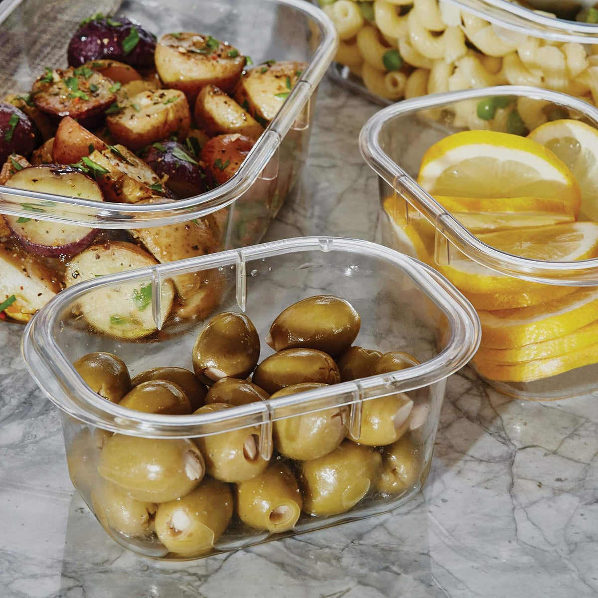 Brilliance Food Storage Containers, Set of 5, BPA-Free, Leak-Proof, Clear
