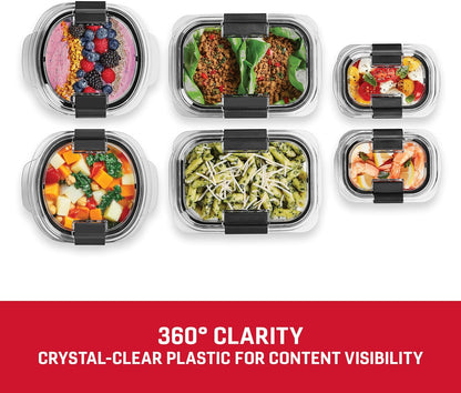 Brilliance Food Storage Containers, Set of 5, BPA-Free, Leak-Proof, Clear