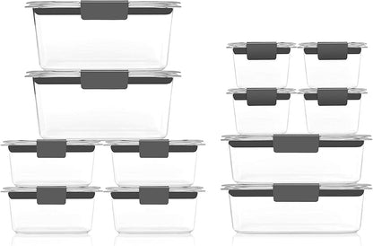 Brilliance Food Storage Containers, Set of 5, BPA-Free, Leak-Proof, Clear