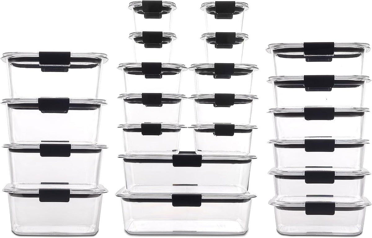 Brilliance Food Storage Containers, Set of 5, BPA-Free, Leak-Proof, Clear